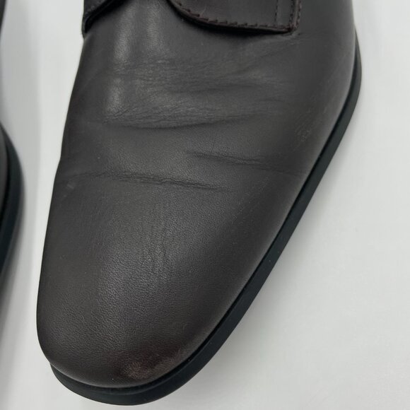 Calvin Klein Dress Shoes Lucca Men Dark Brown Size 9 Calf Leather Professional - Picture 13 of 16
